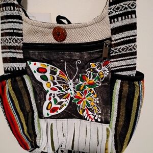 Rising International Black and White Backpack with Tribal Patterns